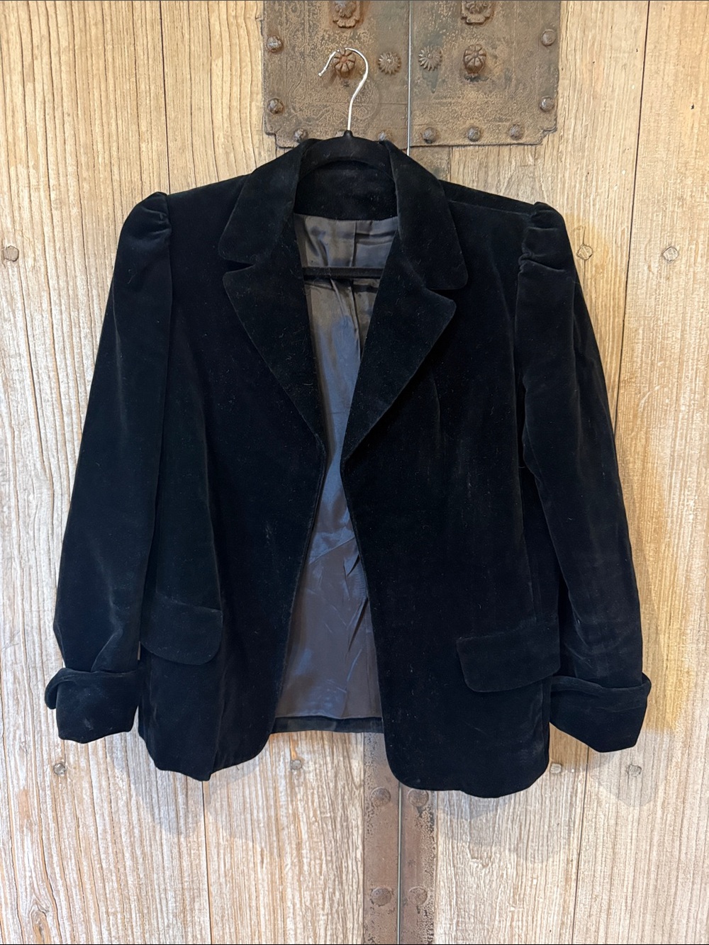 Vintage Black Velvet Women's Blazer Jacket